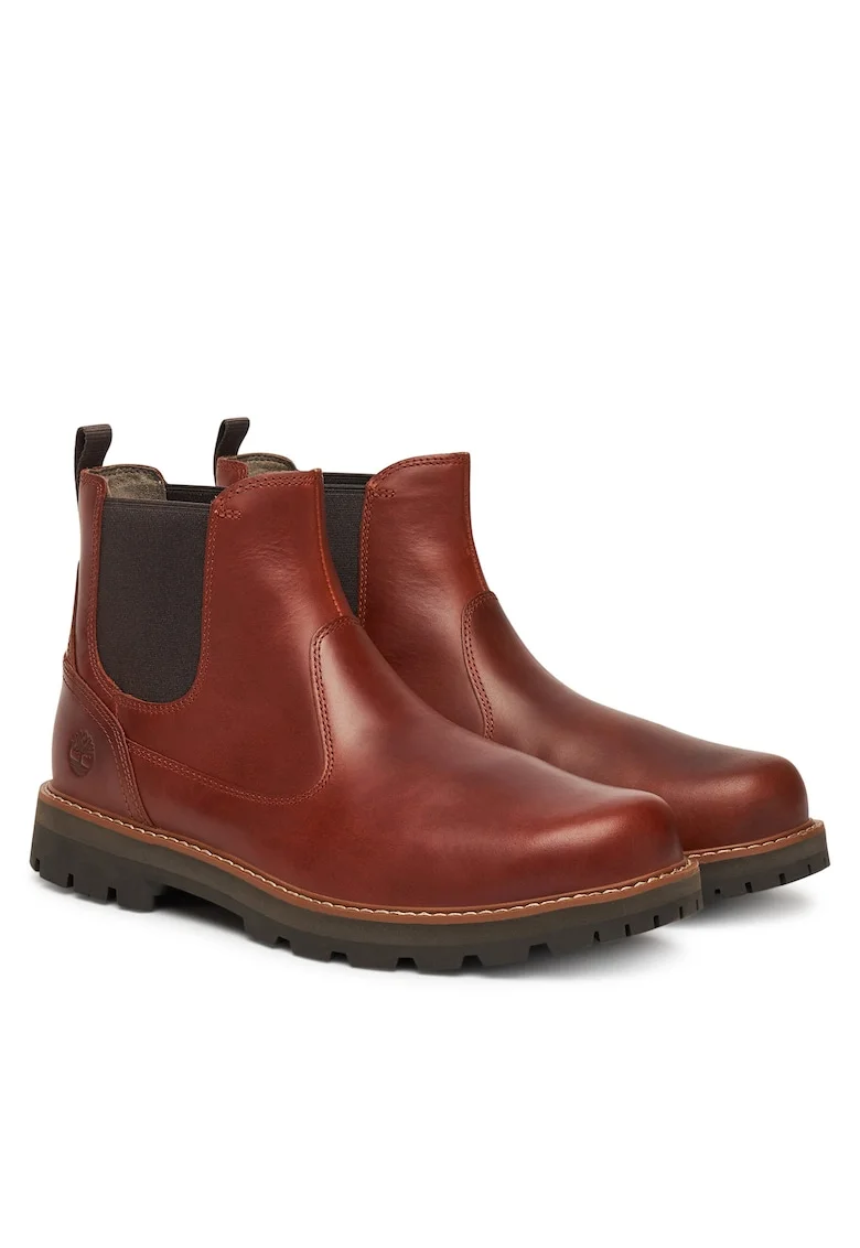 Ghete barbati  Britton Road, piele naturala, maro Chelsea, Maro