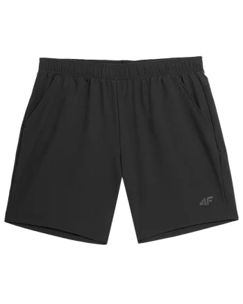 Pantaloni scurti barbati  croiala regulata, talie elastica, negru, poliester-elastan,
