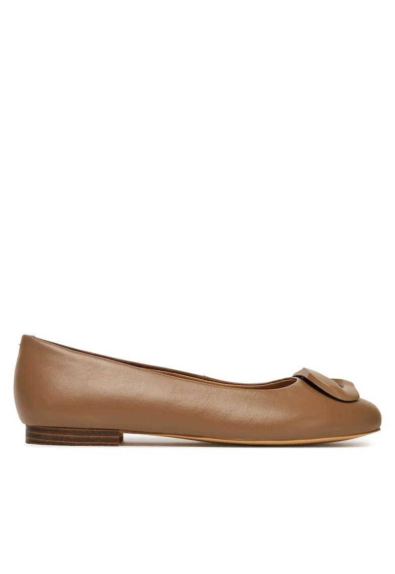 Balerini dama,  piele naturala, bej