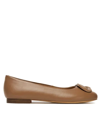 Balerini dama,  piele naturala, bej