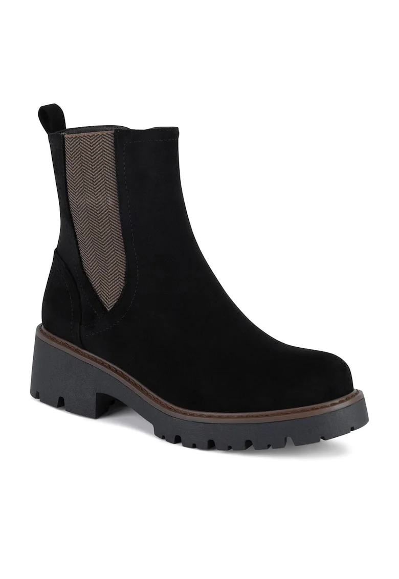 Botine dama WS6381-01,  Textil, Negru