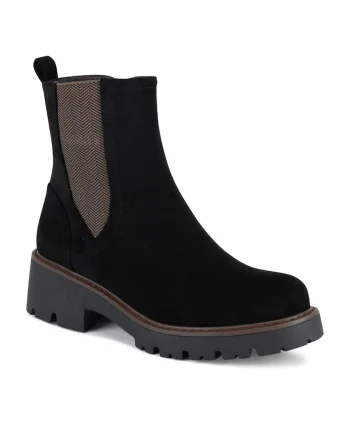 Botine dama WS6381-01,  Textil, Negru
