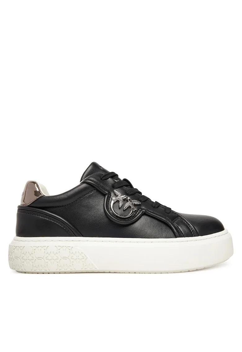 Tenisi dama Yoko,  piele naturala, negru/auriu,