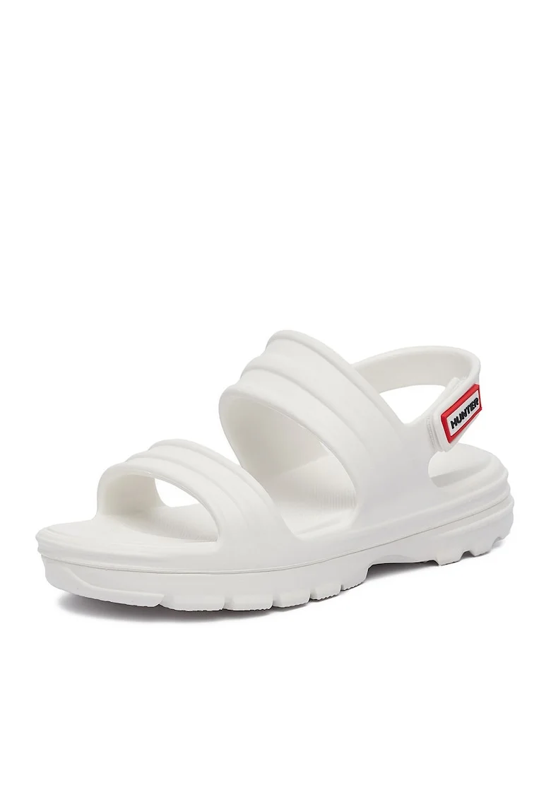Sandale dama,  HUN8761, alb, plastic
