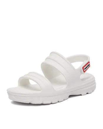 Sandale dama,  HUN8761, alb, plastic
