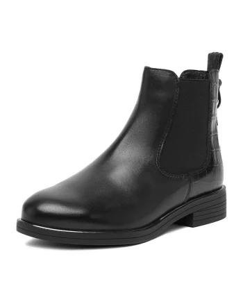 Botine dama,  piele naturala, negru CEO-RST-56006-01, Negru