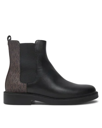 Botine dama,  Piele ecologica, Negru/Maro