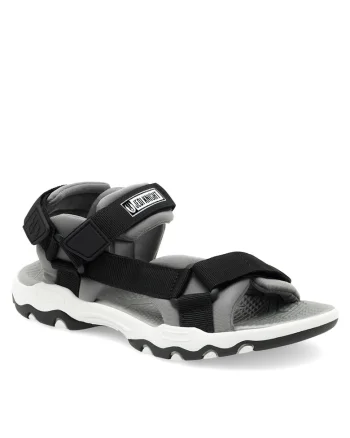 Sandale copii  CP76-SS24-142SW, gri/negru, textil
