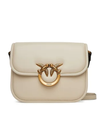 Geanta dama  Love Box Bag Fl Mini, piele naturala, alba