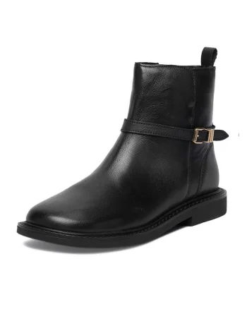 Botine dama,  piele naturala, negru CEO-WI23-ROUND-02
