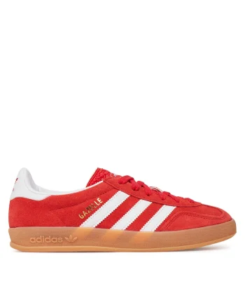 Tenisi copii,  Gazelle Indoor, piele naturala, rosu