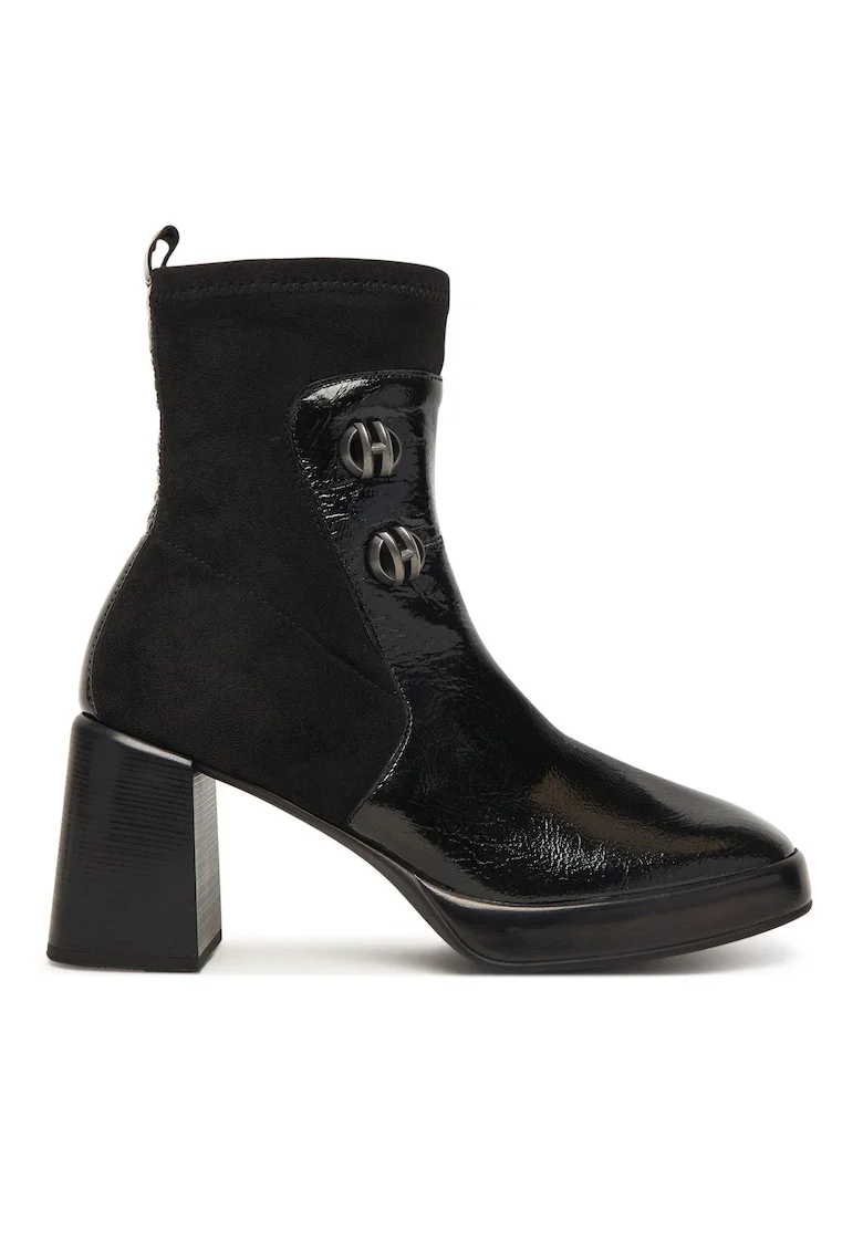 Botine dama  HI254228, piele naturala, negru