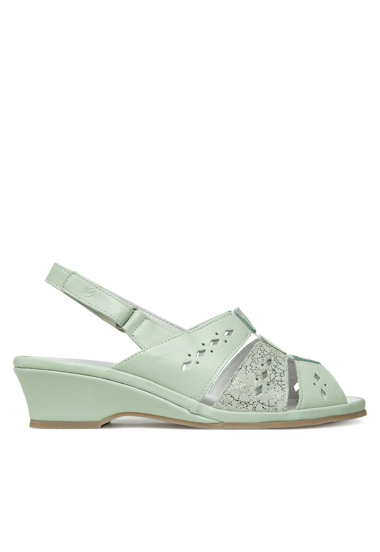 Sandale dama,  piele naturala, verde, model Hellgrun