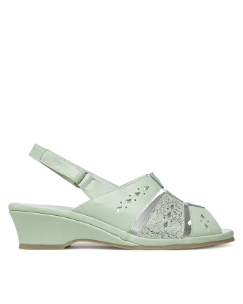 Sandale dama,  piele naturala, verde, model Hellgrun