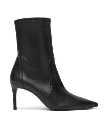 Botine dama SJ97,  Piele naturala, Negru