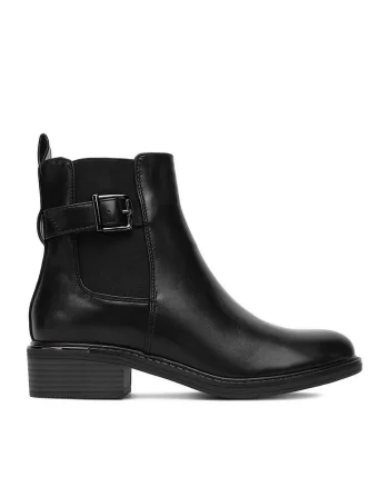 Botine dama  5617, negru, sintetic