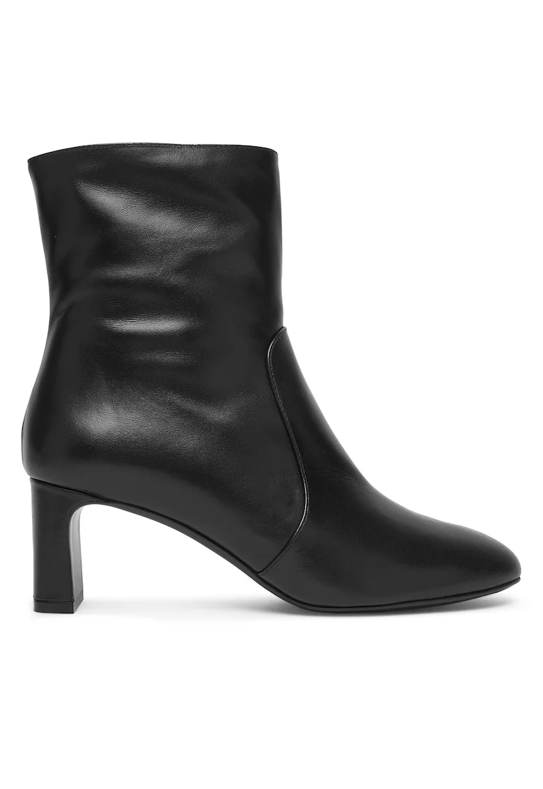 Botine dama SL542,  Piele naturala, Negru