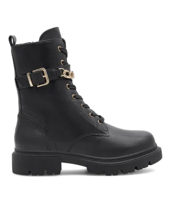 Ghete dama ST-A1009-01SB,  Piele naturala, Negru