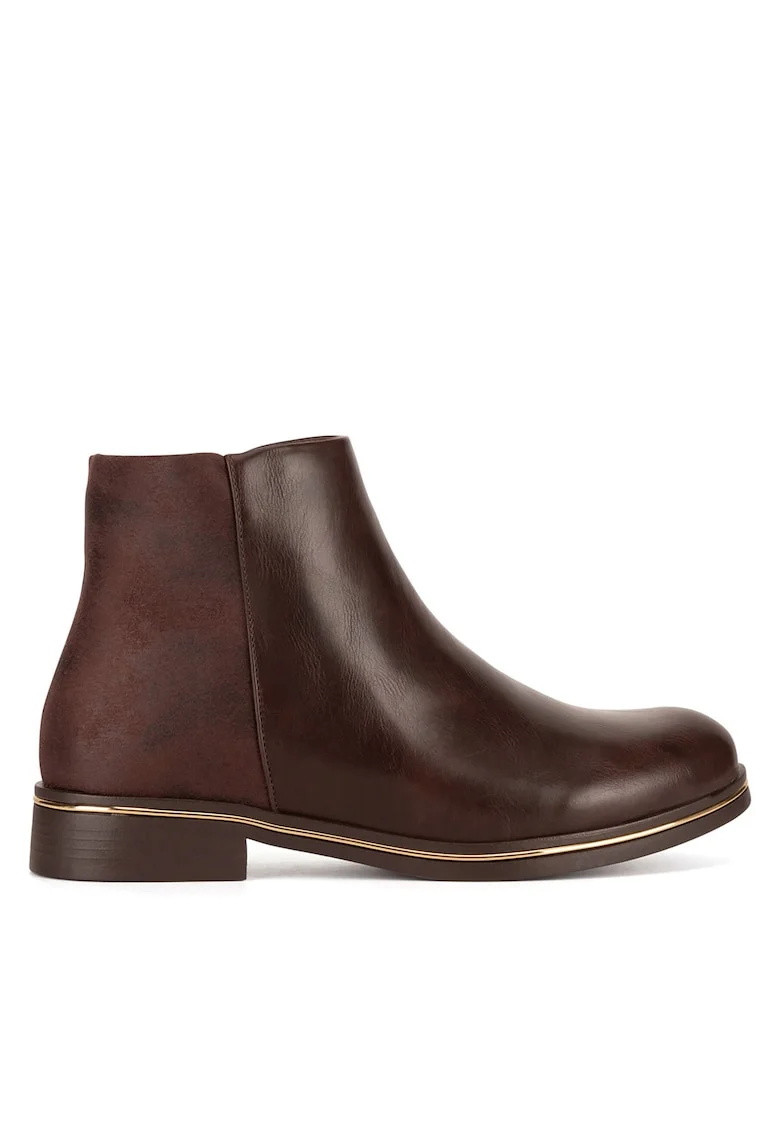 Botine dama  WS6517-01, maro, sintetic,