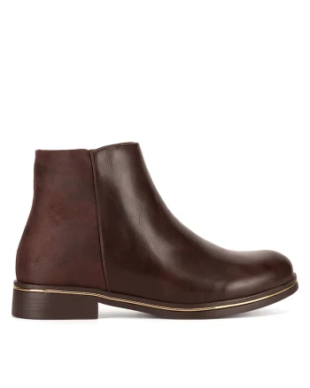 Botine dama  WS6517-01, maro, sintetic,