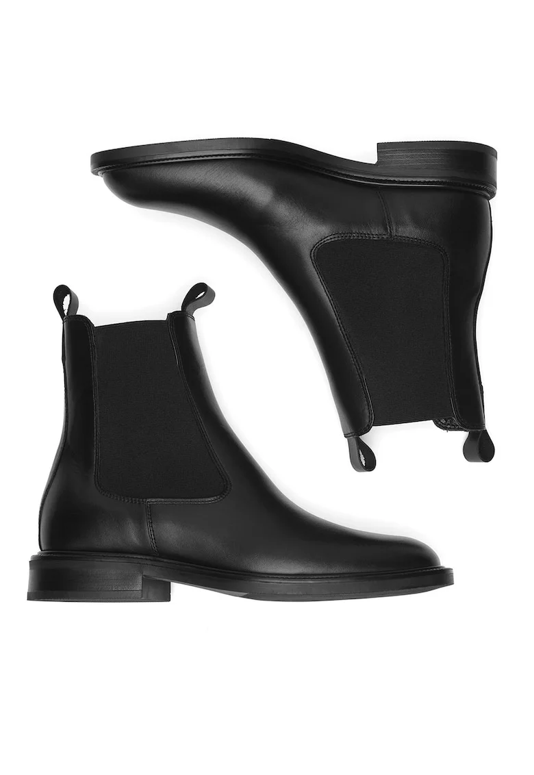 Botine dama CEO-PETRA-124,  Piele naturala, Negru