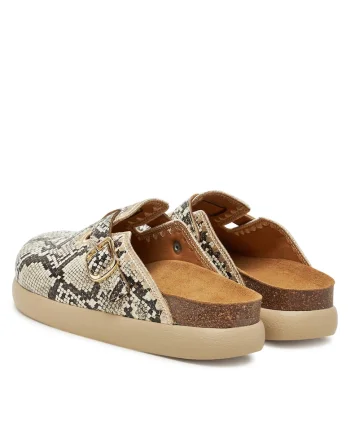 Saboti dama,  model Noelle Chunky, piele ecologica, Off White