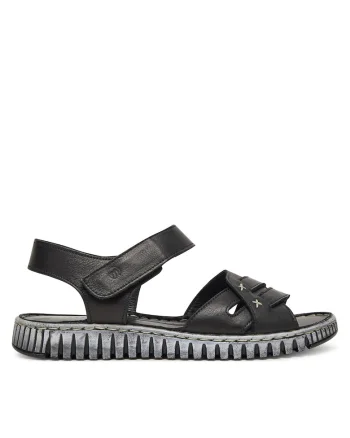 Sandale dama  Schwarz 01, piele naturala, negru