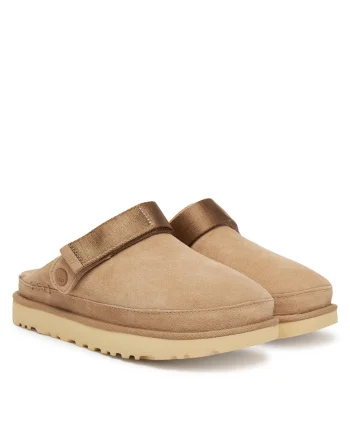 Papuci dama  San W Goldenstar, piele naturala, Auriu