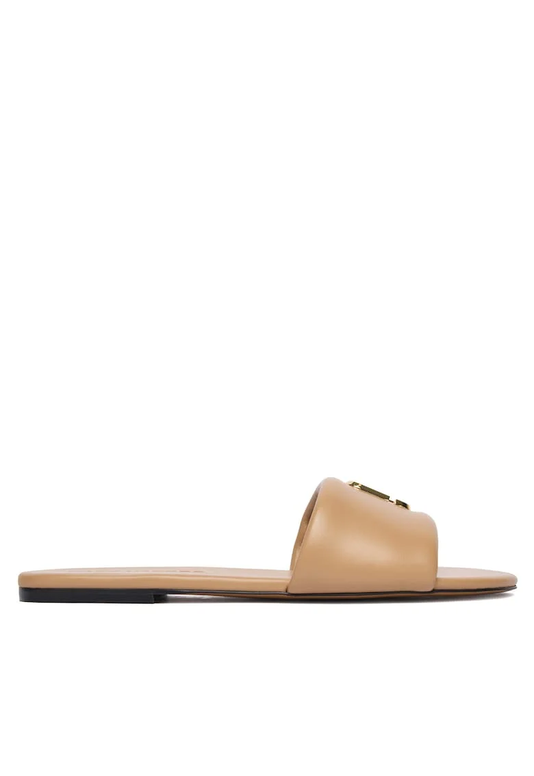Slapi  piele naturala, culoare camel