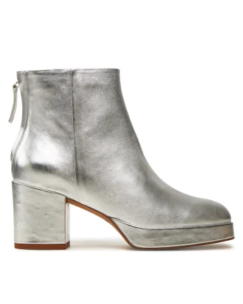 Botine dama  Elton, argintiu, piele naturala