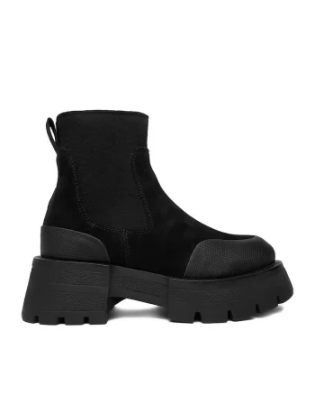 Botine dama Piele naturala,  Negru, Negru