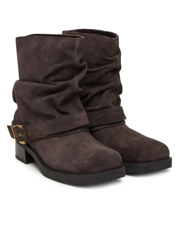 Botine dama 40F5COFE5S,  Piele naturala, Maro