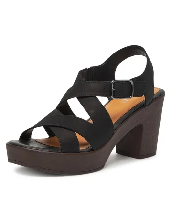 Sandale dama,  EST-2027-01, piele naturala, negru