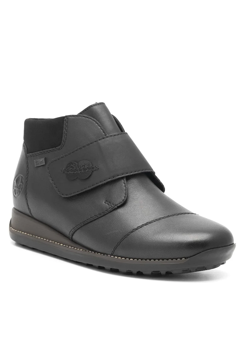 Botine negre din piele naturala, Negru