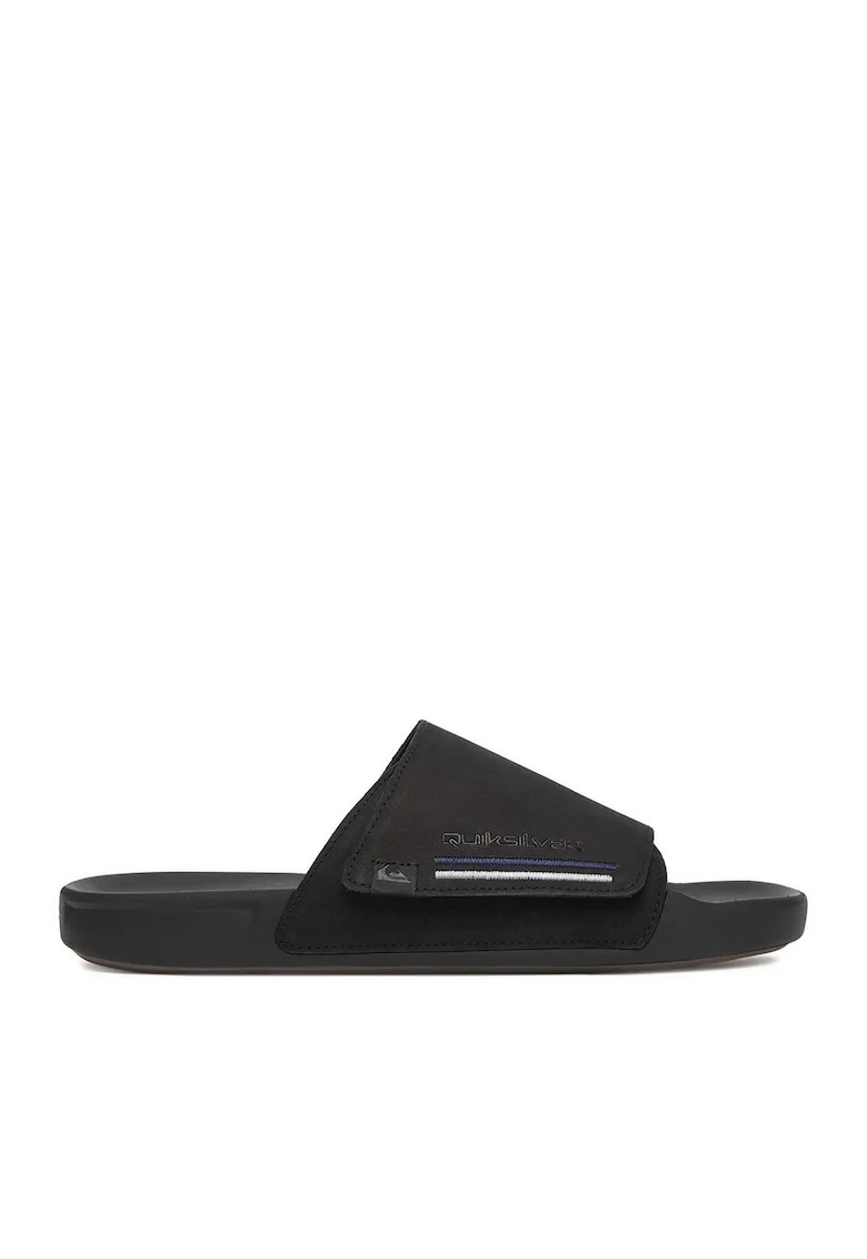 Slapi barbati  negru, piele naturala, model RAPID-02