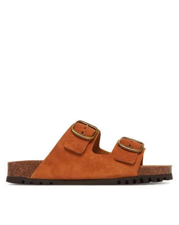 Papuci dama  Josephine, din piele naturala, culoare cognac
