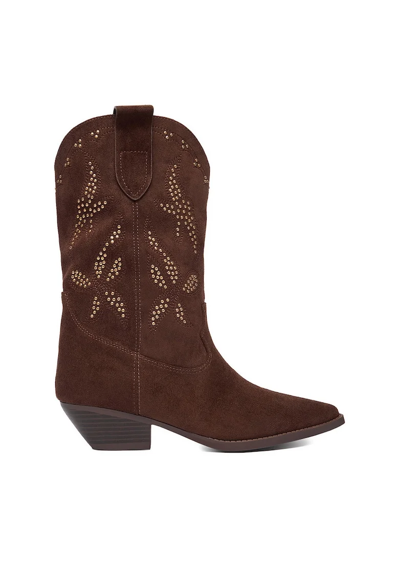 Cizme cowboy dama  CEO-R25AW09079, maro, sintetic