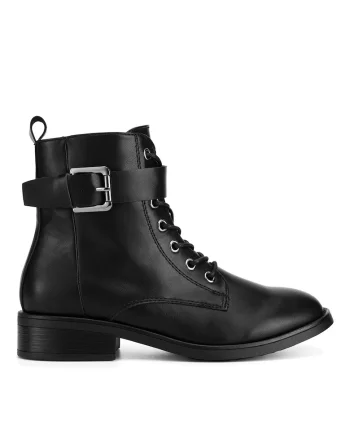 Ghete dama  WS6371-01, negre, piele ecologica
