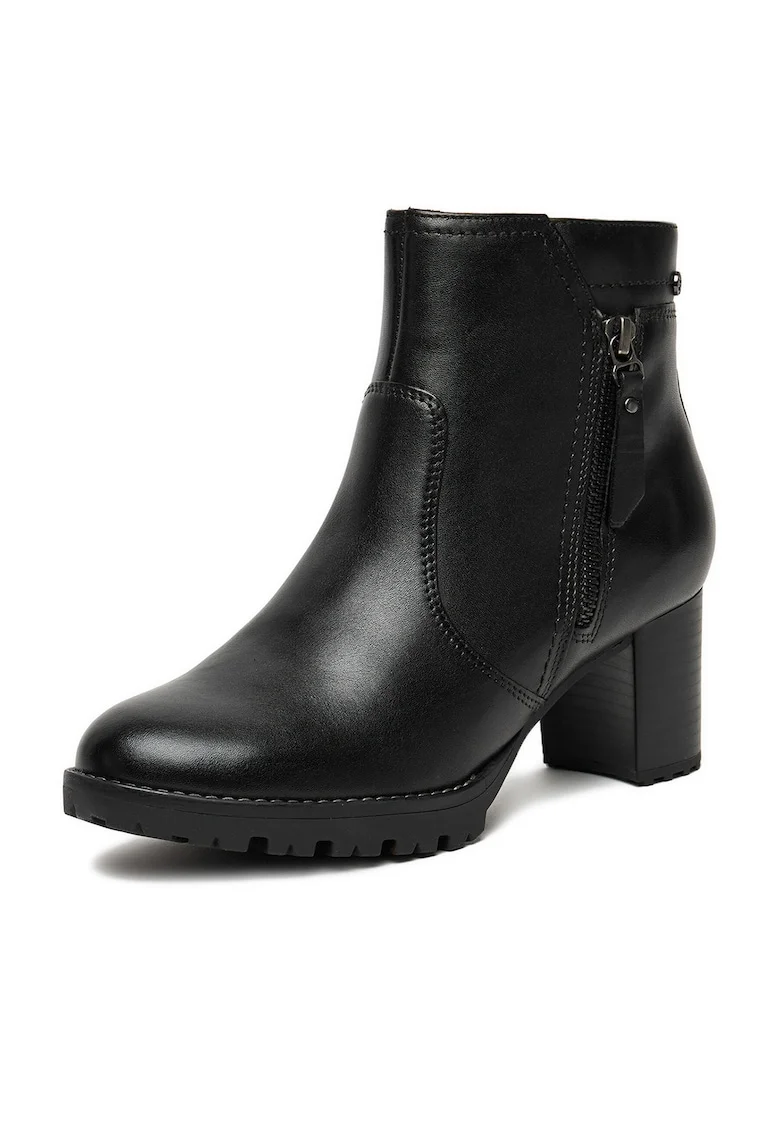 Botine dama,  piele naturala, negru, CEO-WB-LETICIA-01, Negru