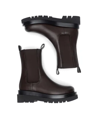 Botine dama CEO-HY7223-1,  Piele ecologica, Maro