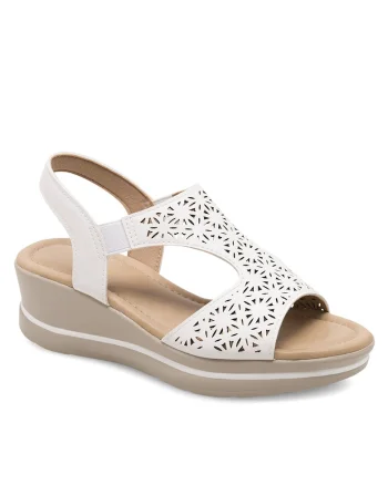 Sandale dama  piele ecologica, alb,