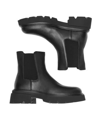 Botine dama,  piele naturala, negru C-WFA3115-1Z,