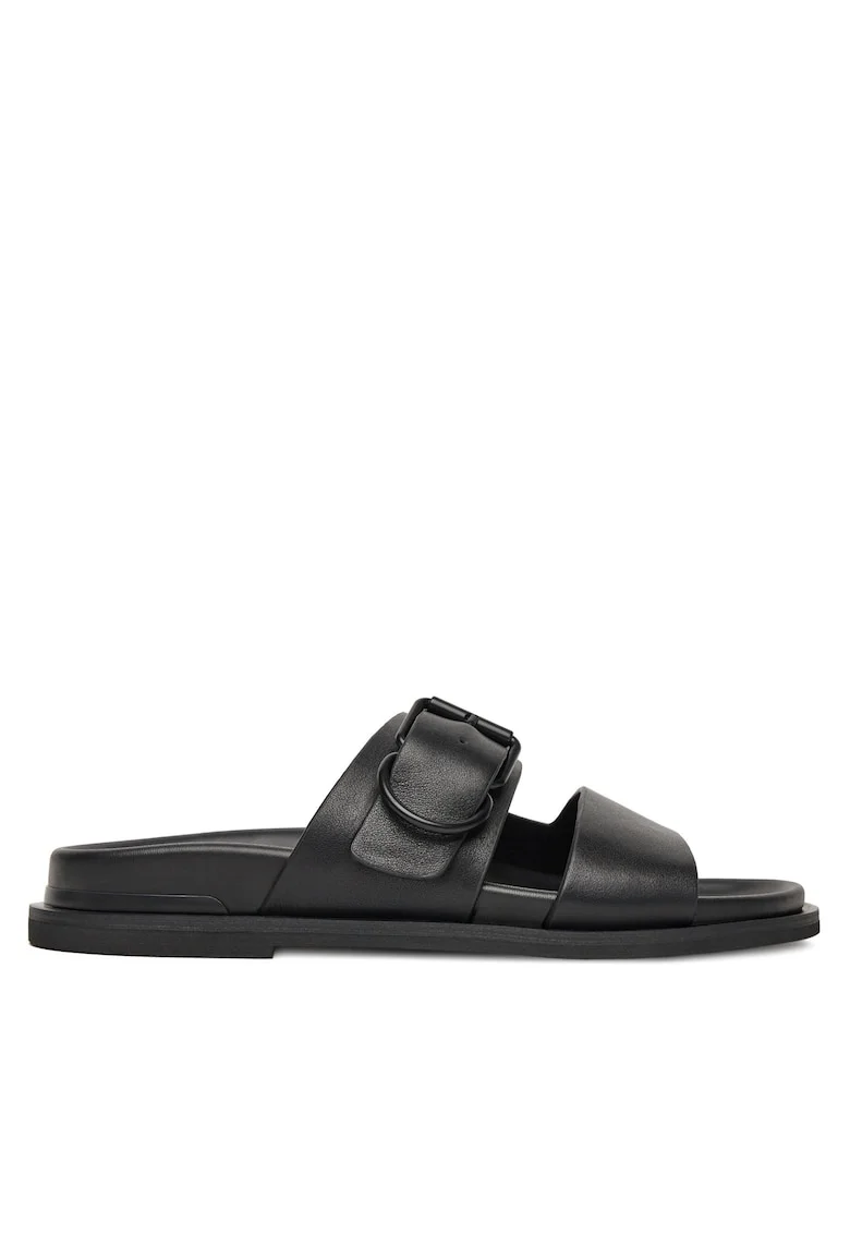 Slapi dama  FLOWER-LT778-93, piele naturala, negru