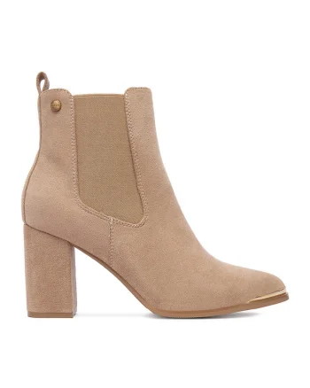 Botine dama HX22069A-3,  Textil, Bej