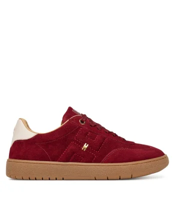 Tenisi copii,  model Cherry R006, piele naturala, cu sireturi, visiniu