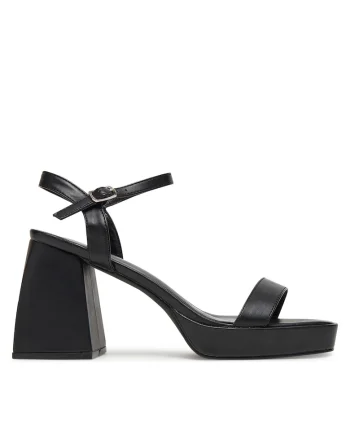 Sandale cu toc dama,  negru
