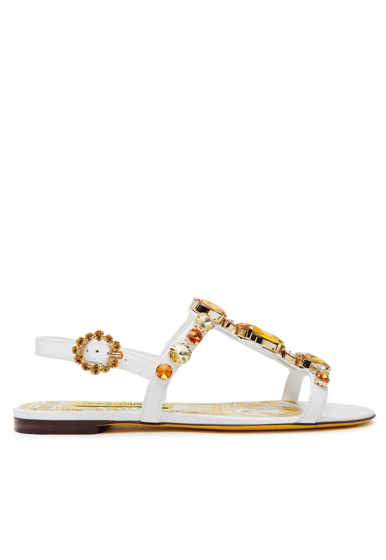 Sandale dama, Dolce Gabbana, piele naturala, model 8V135, alb,