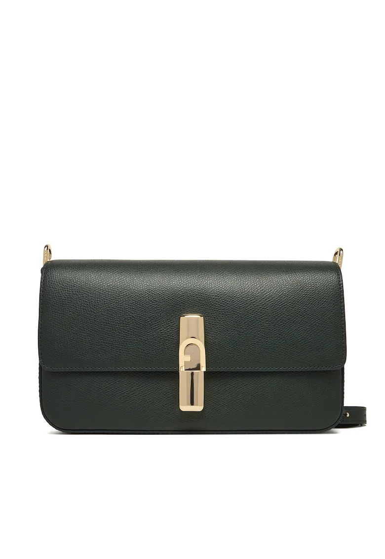 Geanta dama  Deep Green Iride S, piele naturala, verde, dimensiuni universale