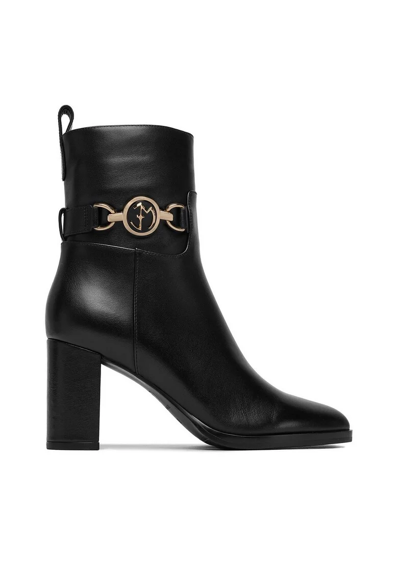 Botine dama  Piele naturala, Negru, Negru