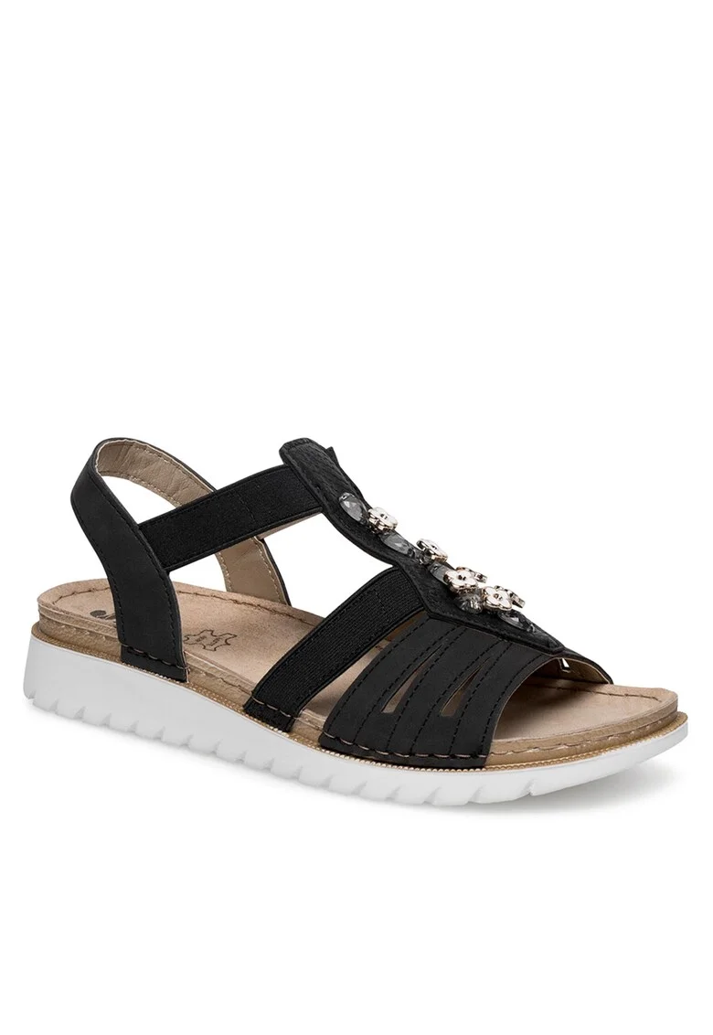 Sandale dama,  negru, sintetic